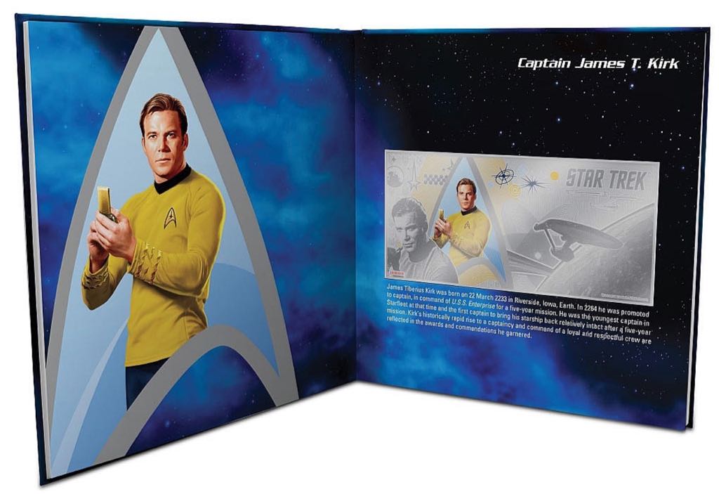 Star Trek Original Series - Captain Kirk 5g Silver Coin Note PLUS Collector’s Album  coin collectible - Main Image 2