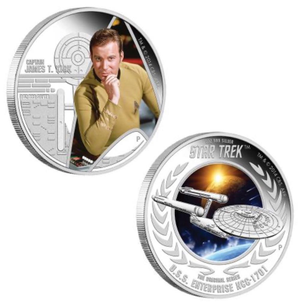 Star Trek: The Original Series Captain James T. Kirk & U.S.S. Enterprise NCC-1701 2015 1oz Silver Proof Two-Coin Set  coin collectible - Main Image 2