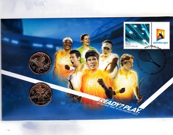 Australian Open Tennis $1 X2 PNC  coin collectible [Barcode 9312650222970] - Main Image 2
