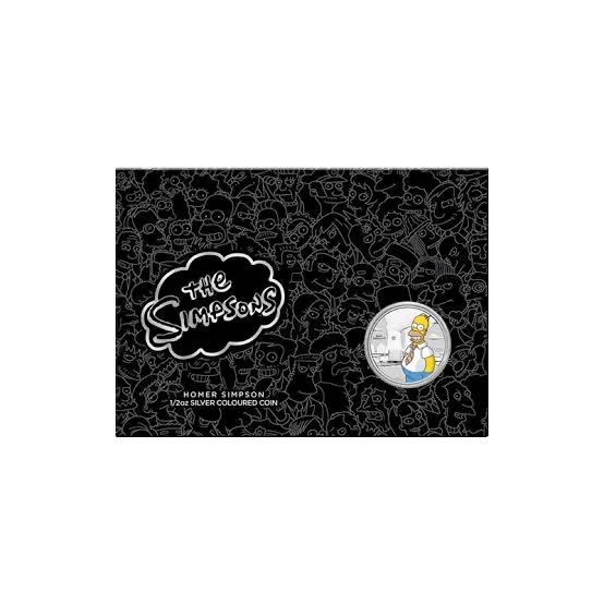 Simpsons Homer Simpson Colored Silver Card 1/2oz On Card  coin collectible [Barcode 9327025041568] - Main Image 2