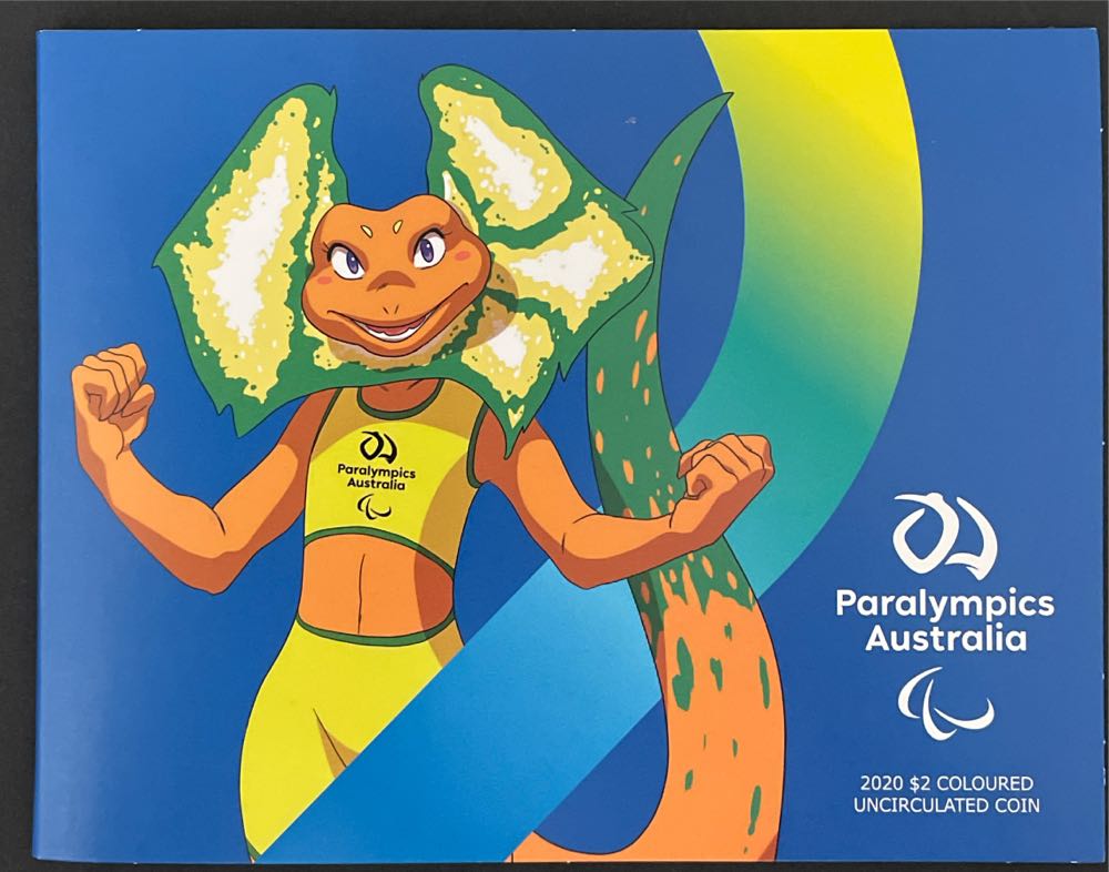Australia Tokyo Paralympics $2 Tokyo Folder Australian Two Set Dollar Coloured Unc  coin collectible [Barcode 9314688104730] - Main Image 2
