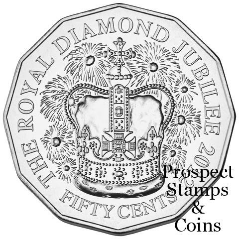 Queen’s Diamond Jubilee 50 Cent UNC  coin collectible [Barcode 9314683100782] - Main Image 2