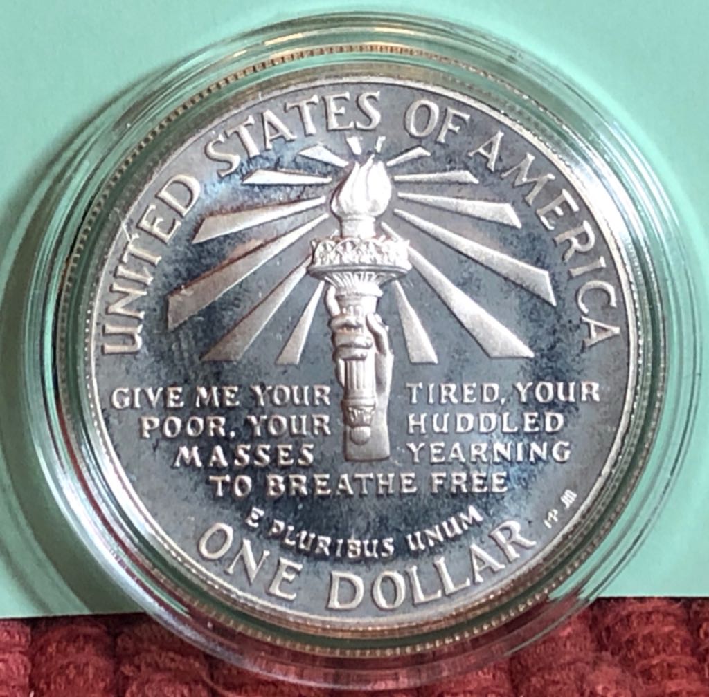 1986-S Statue Of Liberty $1 Silver Commemorative  coin collectible - Main Image 2
