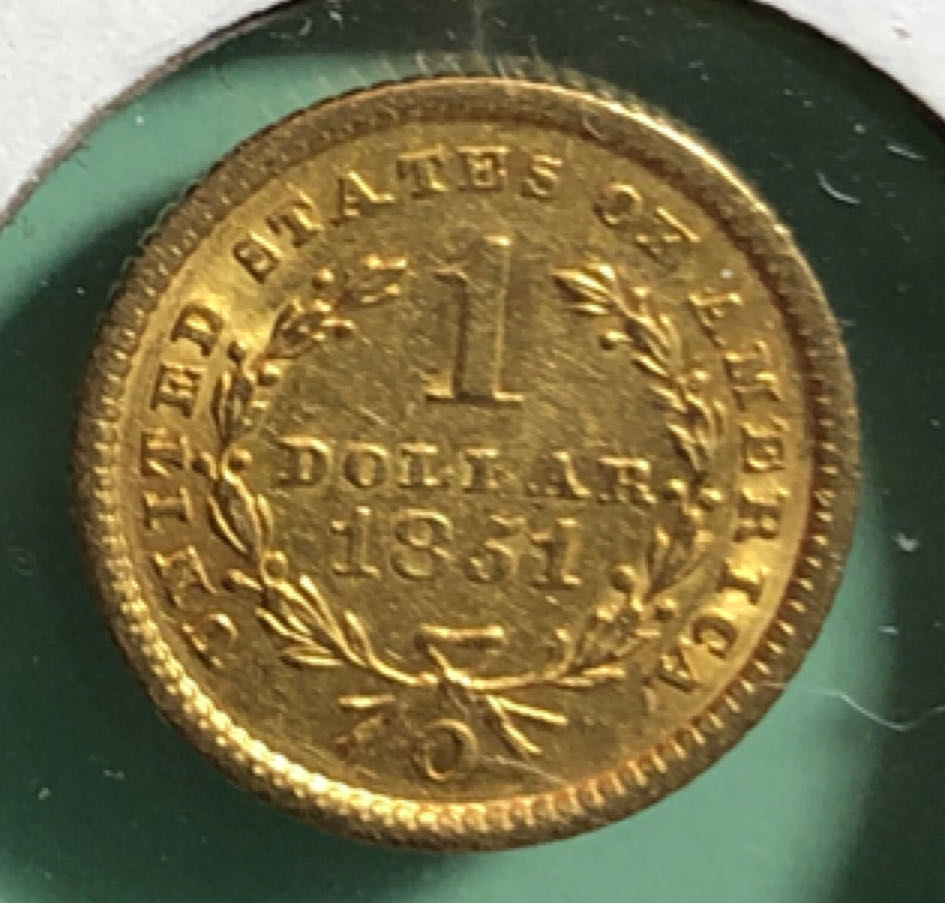 1851 O $1 Type 1, Liberty Head (Gold)  coin collectible - Main Image 2