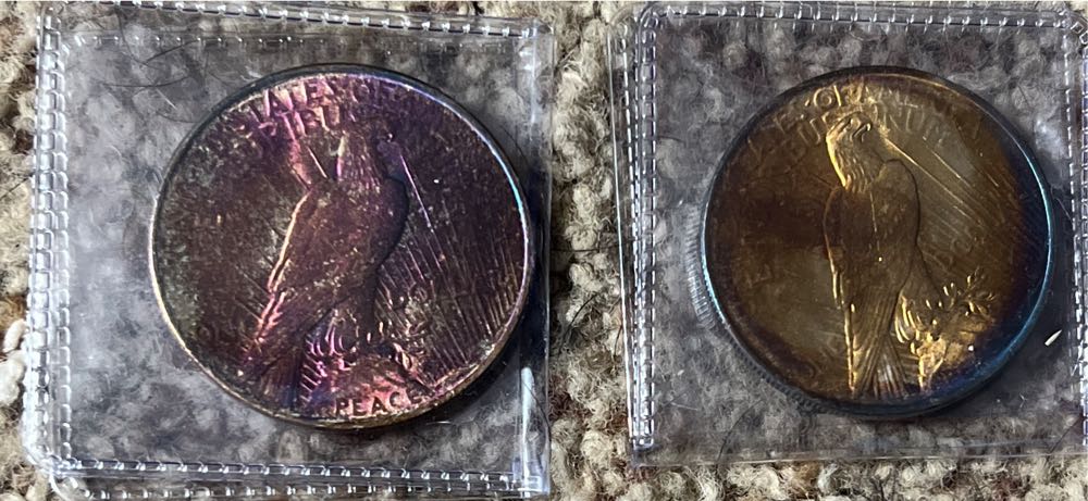 Peace Silver Dollar - 1923 Toned  coin collectible - Main Image 2