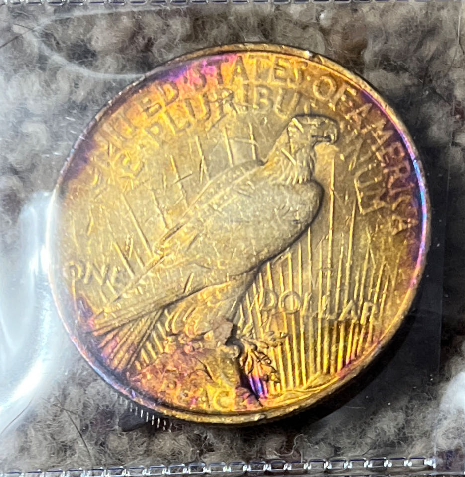 Peace Silver Dollar - 1922 Toned  coin collectible - Main Image 2