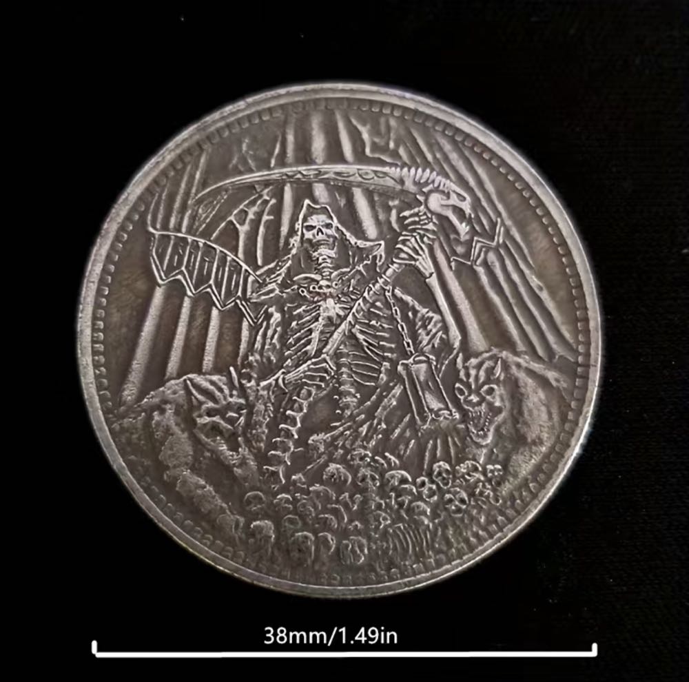Grim Reaper Scythe Skull Coin  coin collectible - Main Image 2