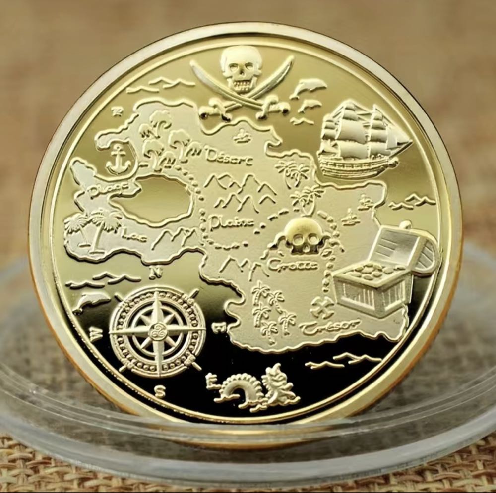 Pirate Commemorative Medal, Pirate Ship Compass  coin collectible - Main Image 2
