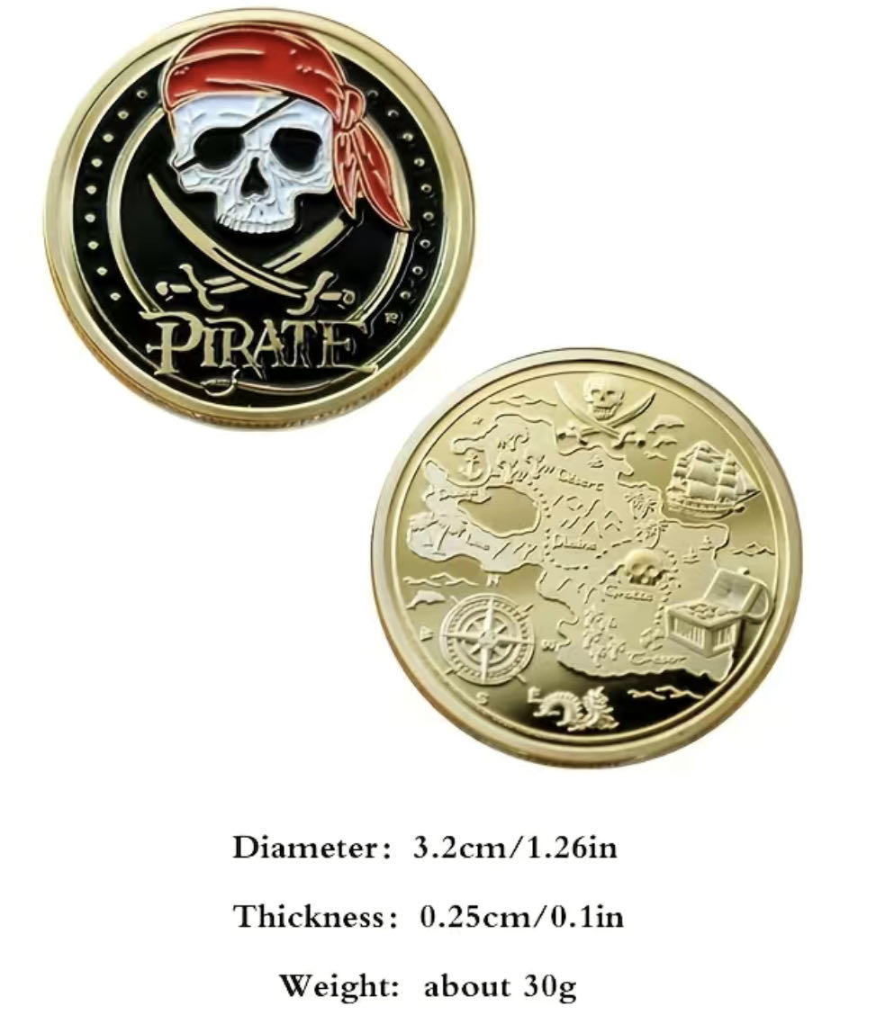 Pirate Commemorative Medal, Pirate Ship Compass  coin collectible - Main Image 3