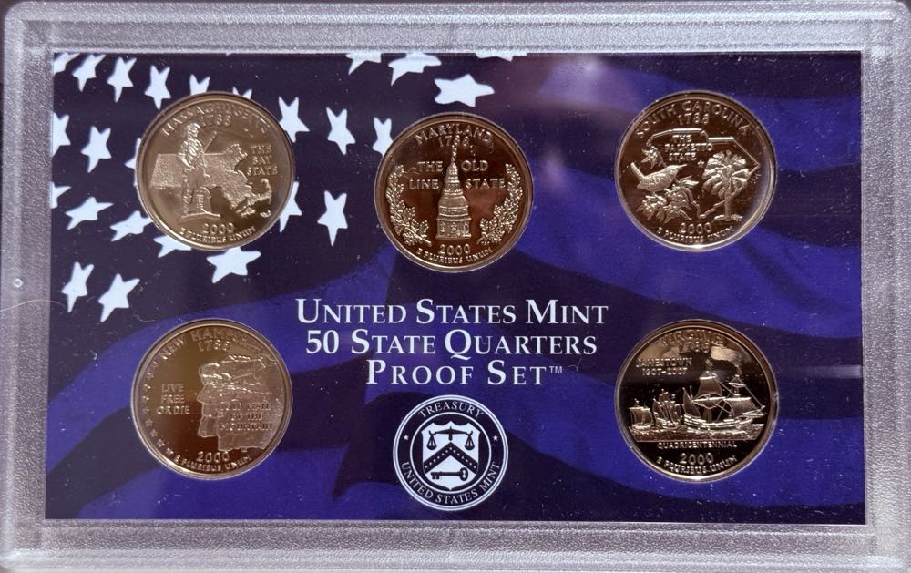 Standard 2000-S US Mint Proof Set Including (5) State Quarters  coin collectible - Main Image 3