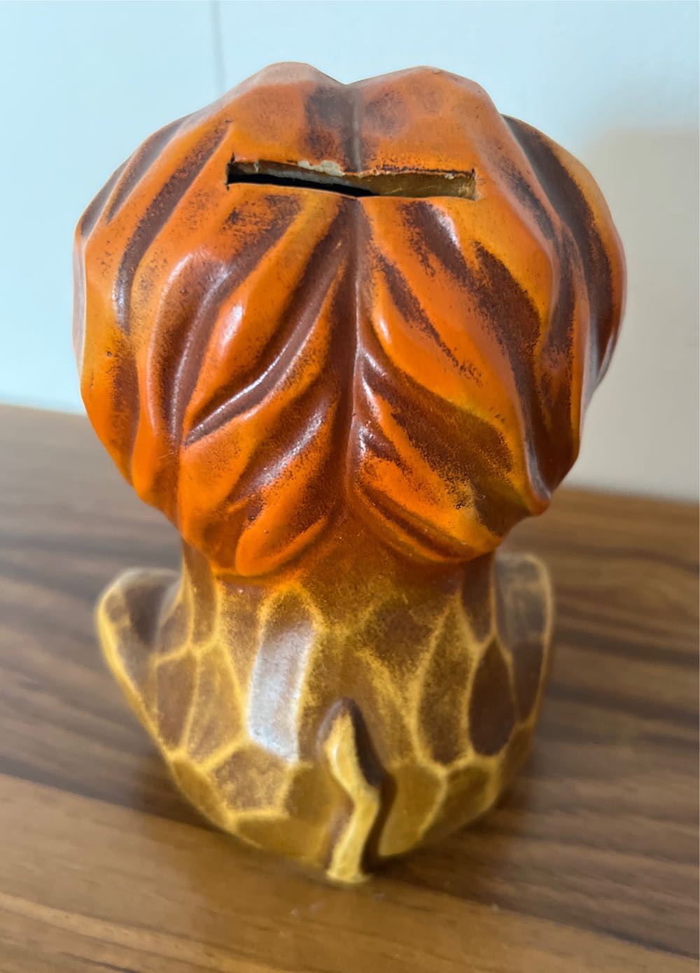 Napcoware Lion Coin Bank Blue Rhinestone Eyes Vintage Japan 5 1/2”  coin collectible - Main Image 2