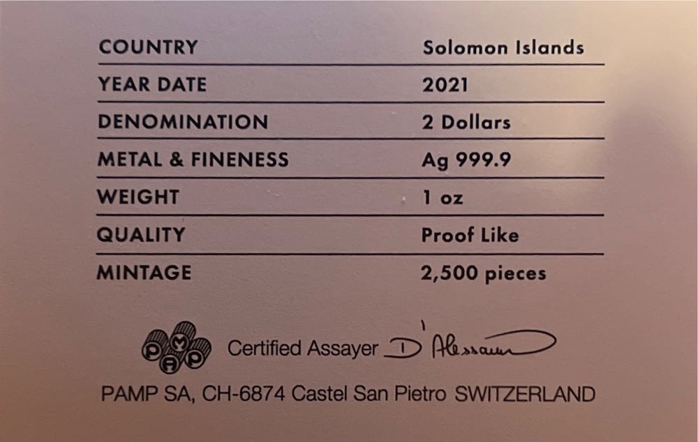 Pamp Solomon Islands Retrofuturism - 2021 1 Oz Colorized  coin collectible - Main Image 3