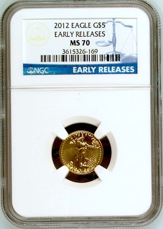 Gold Eagle | 2012 $5 NGC  coin collectible - Main Image 3