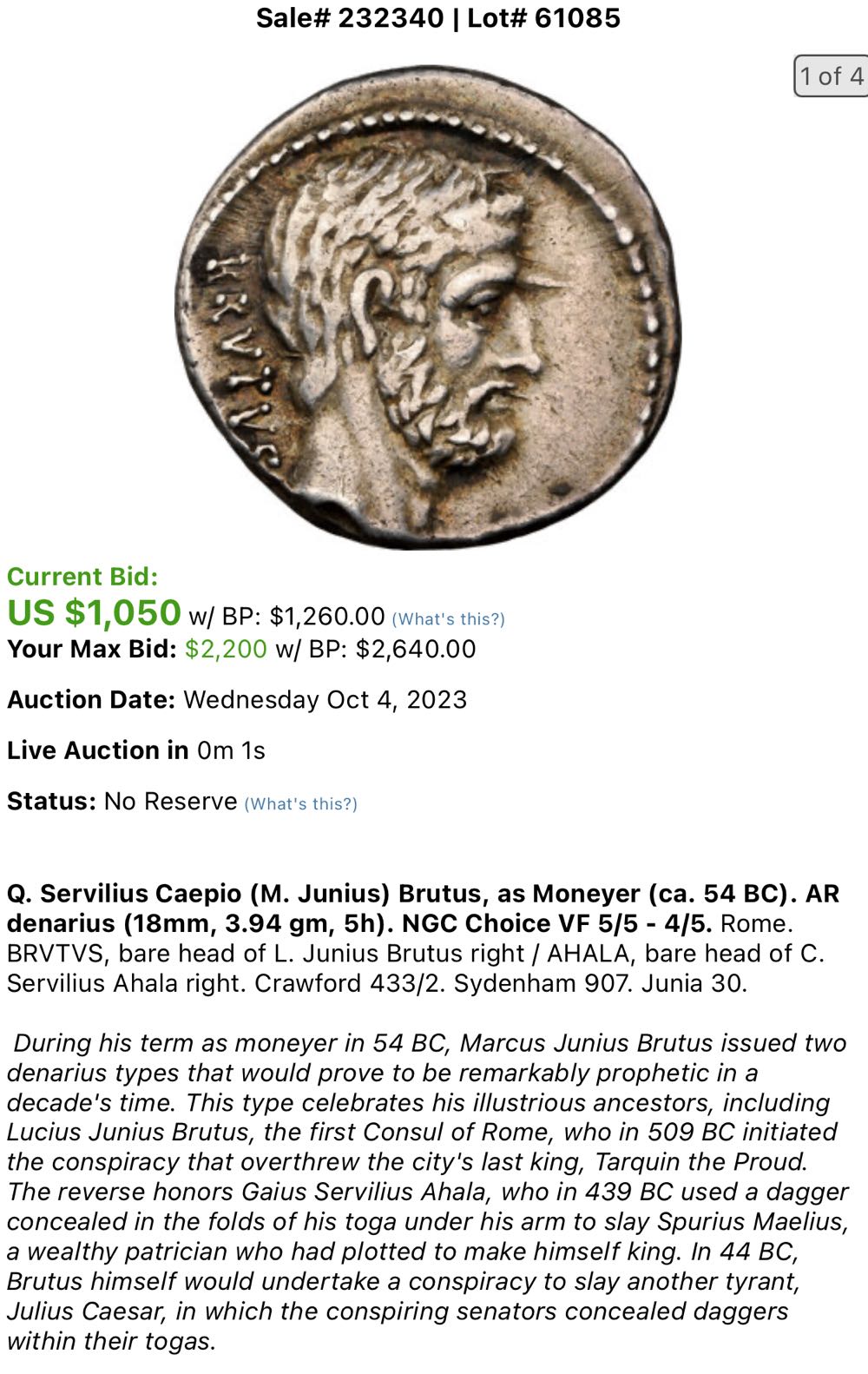 Roman, Brutus  coin collectible - Main Image 4
