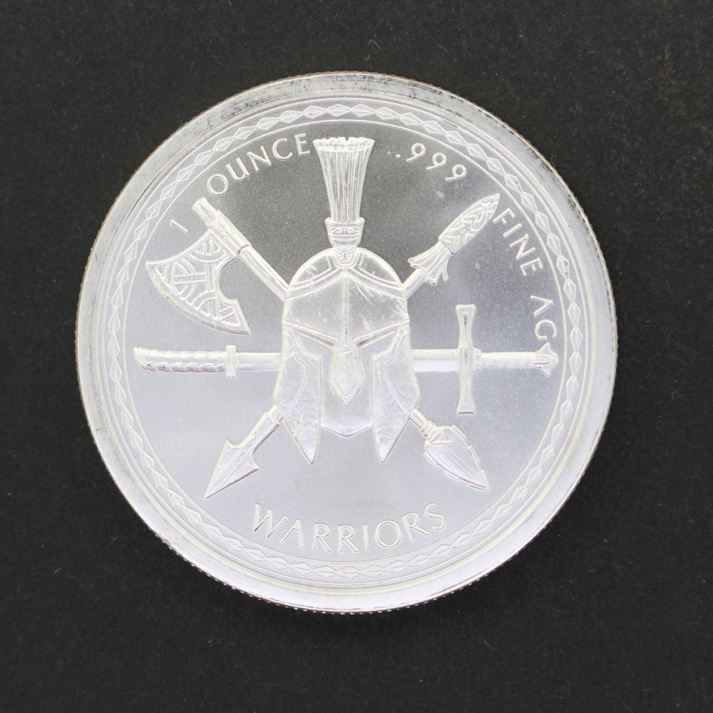 Warriors Aztec Silver 1 Troy Oz  coin collectible - Main Image 2