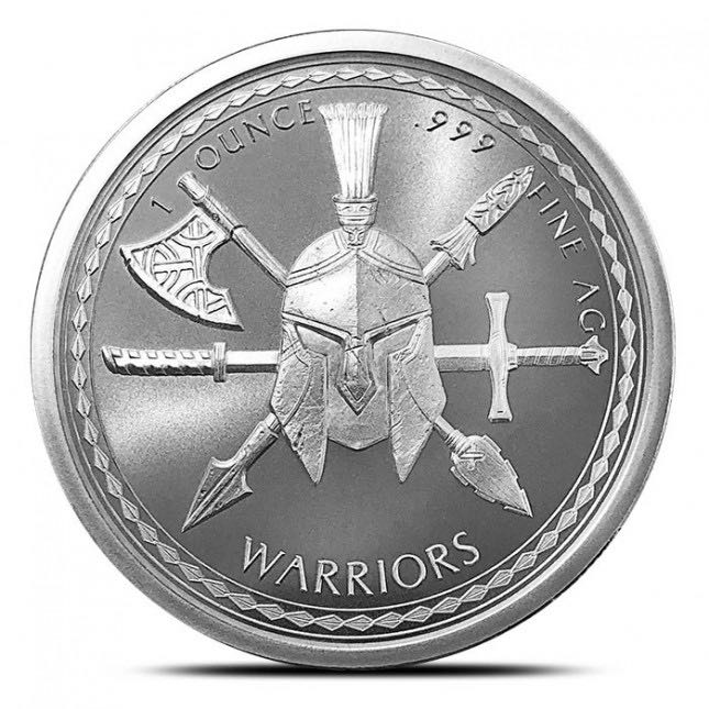Warrior Spartan Silver 1 Troy Oz  coin collectible - Main Image 2