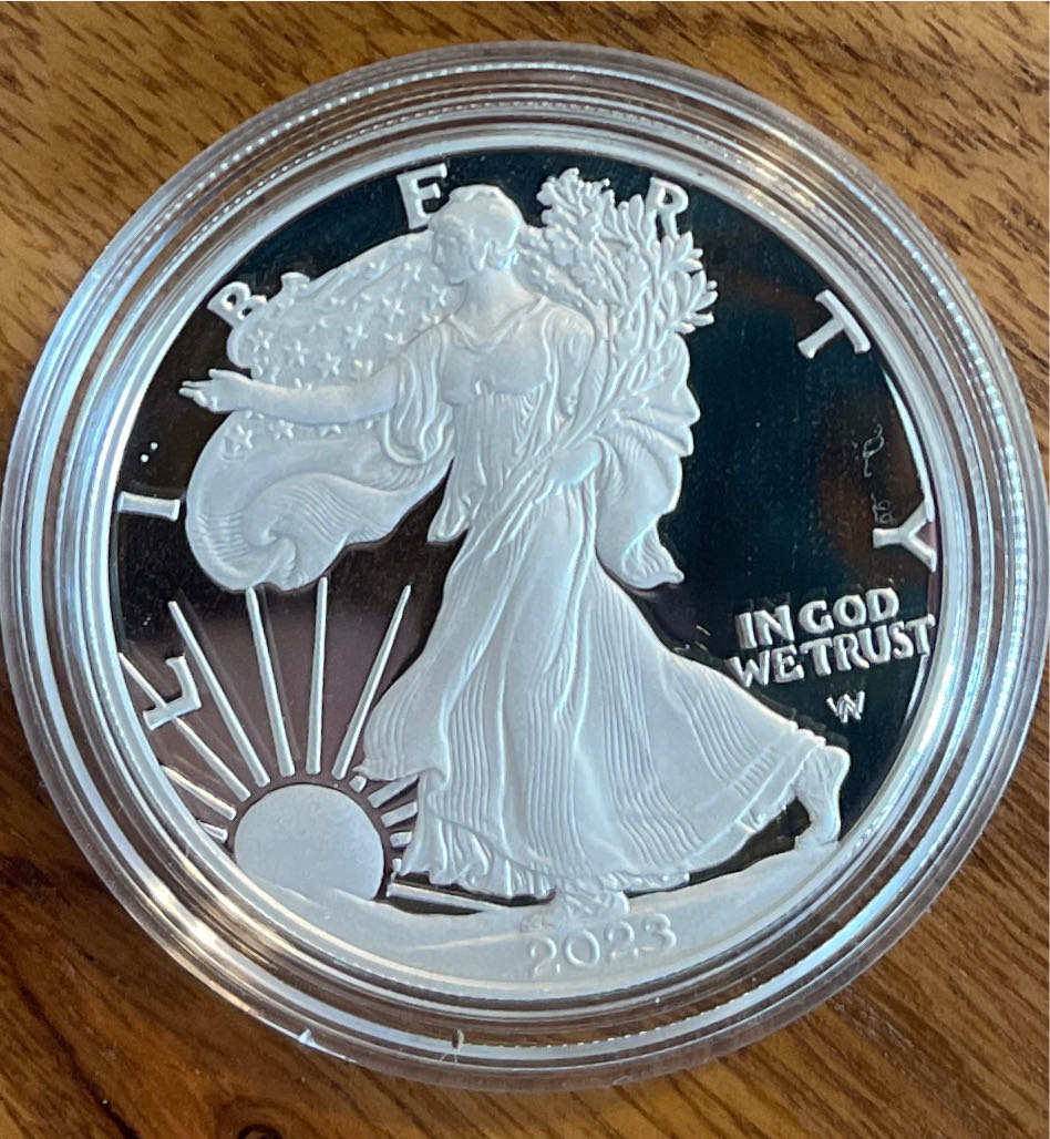 American Eagle 2023-S 1oz Silver Proof (23EM Sticker)  coin collectible [Barcode 704786450843] - Main Image 2