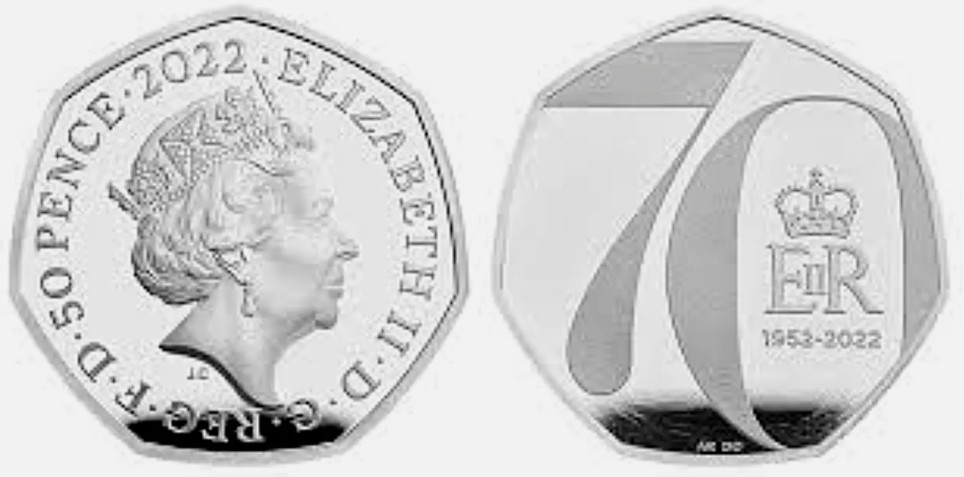 2022 50p Queens Platinum Jubilee  coin collectible - Main Image 3