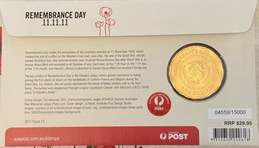 2011 | Remembrance  coin collectible - Main Image 4