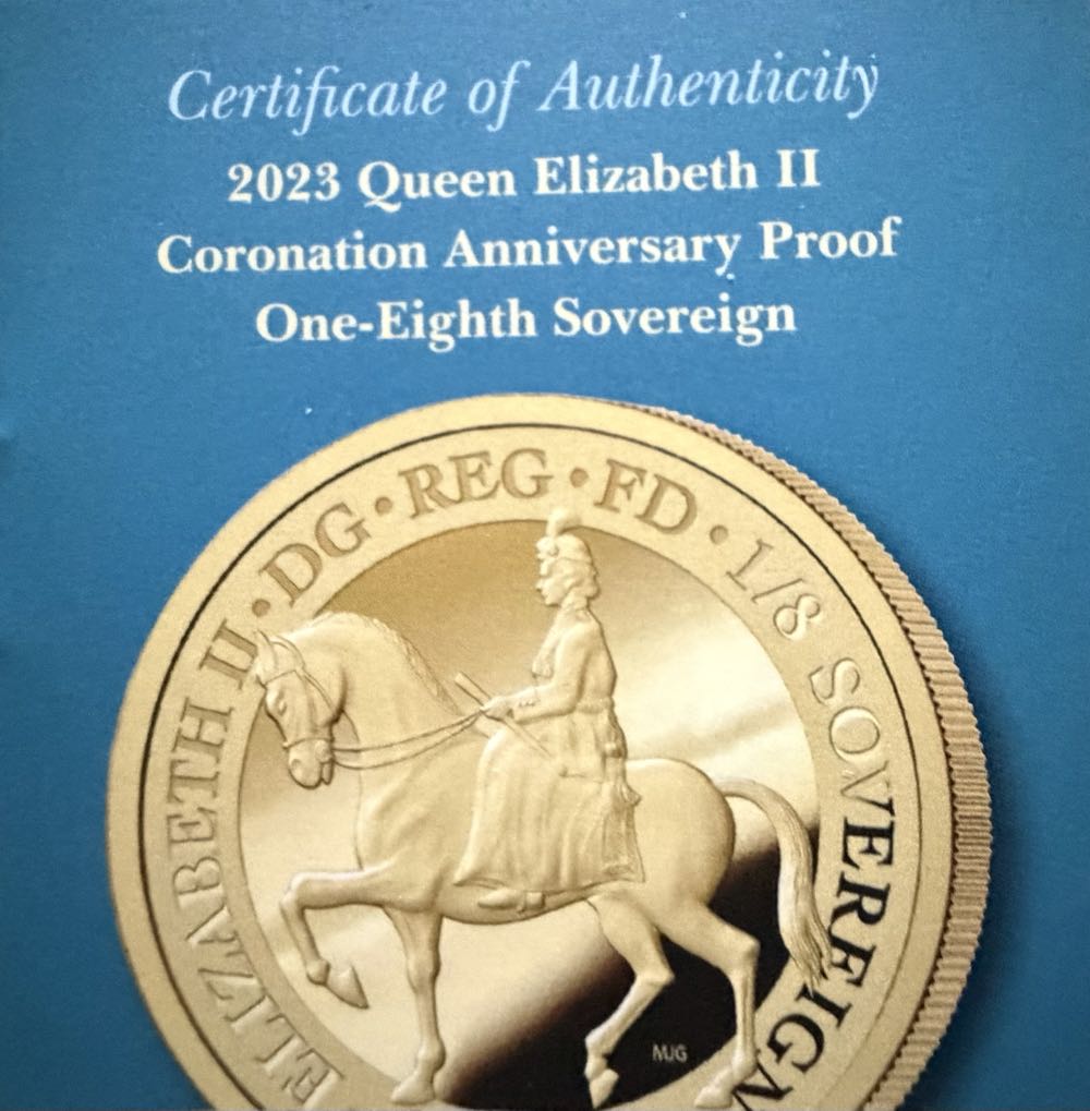 2023 Queen Elizabeth Coronation Anniversary 1/8th Sovereign  coin collectible - Main Image 3