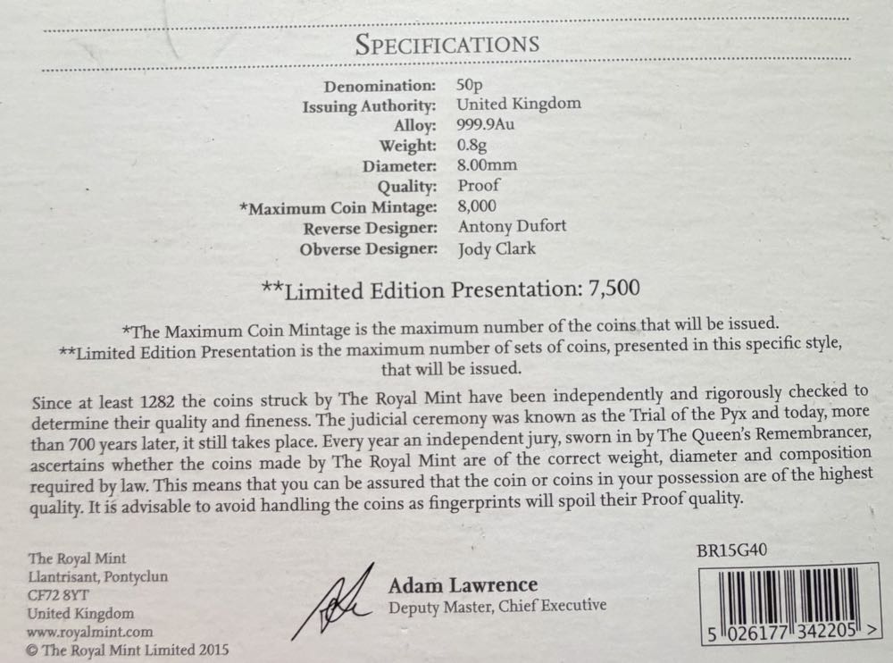 2015 Britannia 50p  coin collectible - Main Image 4