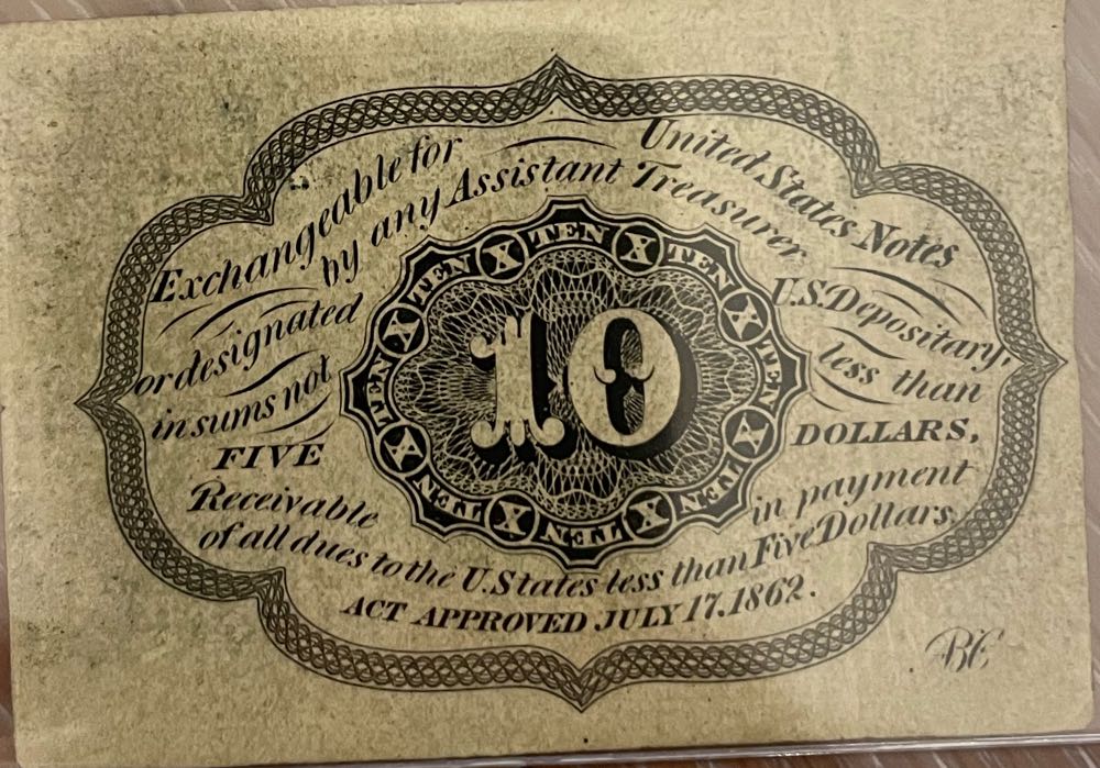 Fractional Currency Ten Cents  coin collectible - Main Image 2