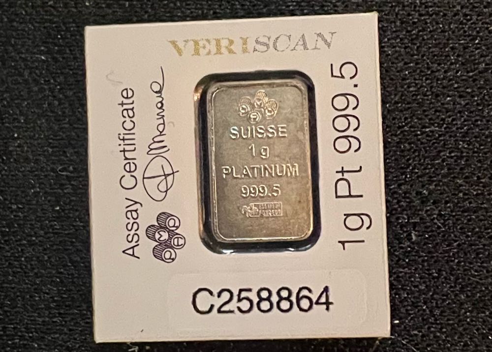 Pamp Suisse Platinum Bar - 1 G  coin collectible - Main Image 2