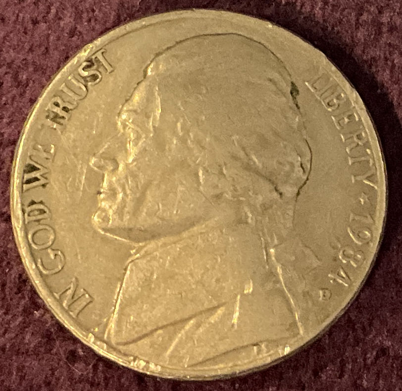 Nickel Jefferson D 1984 1  coin collectible - Main Image 3