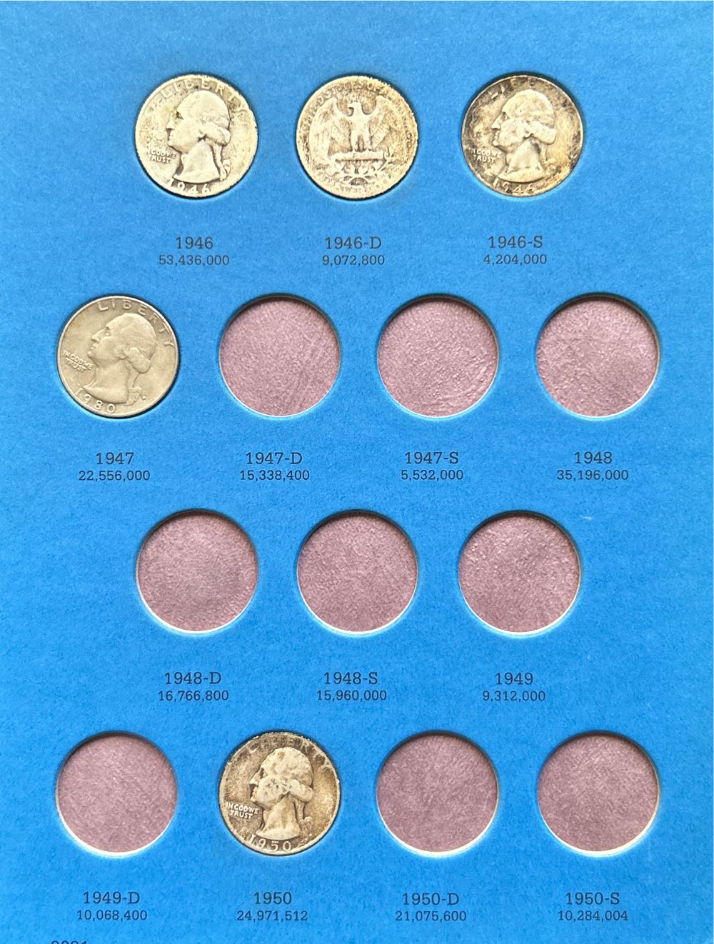 Washington Quarters 1946 - 1964  coin collectible - Main Image 2