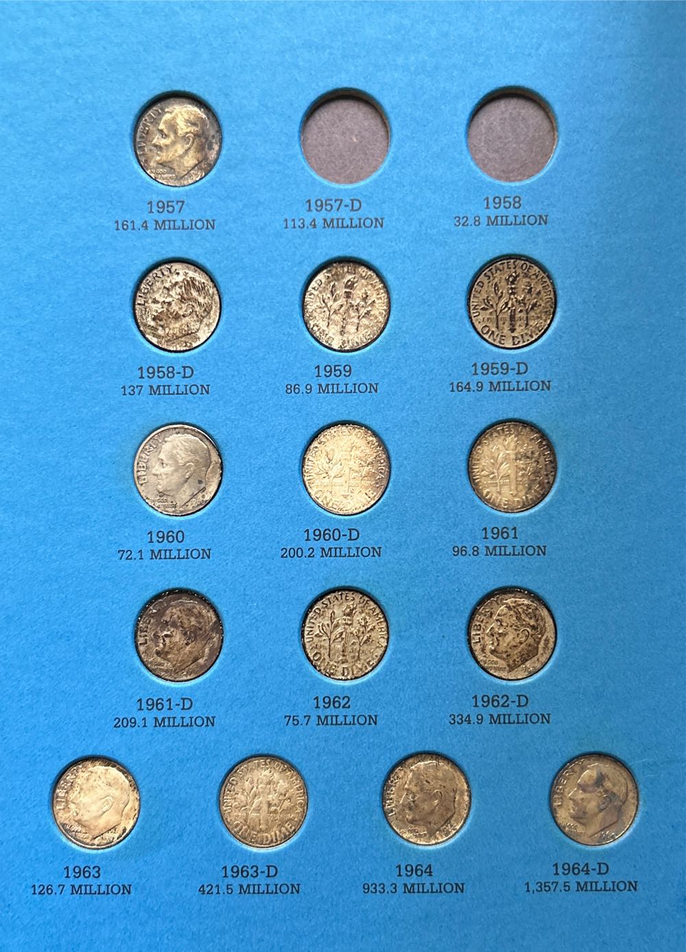 Roosevelt Dimes 1946 - 1964  coin collectible - Main Image 4