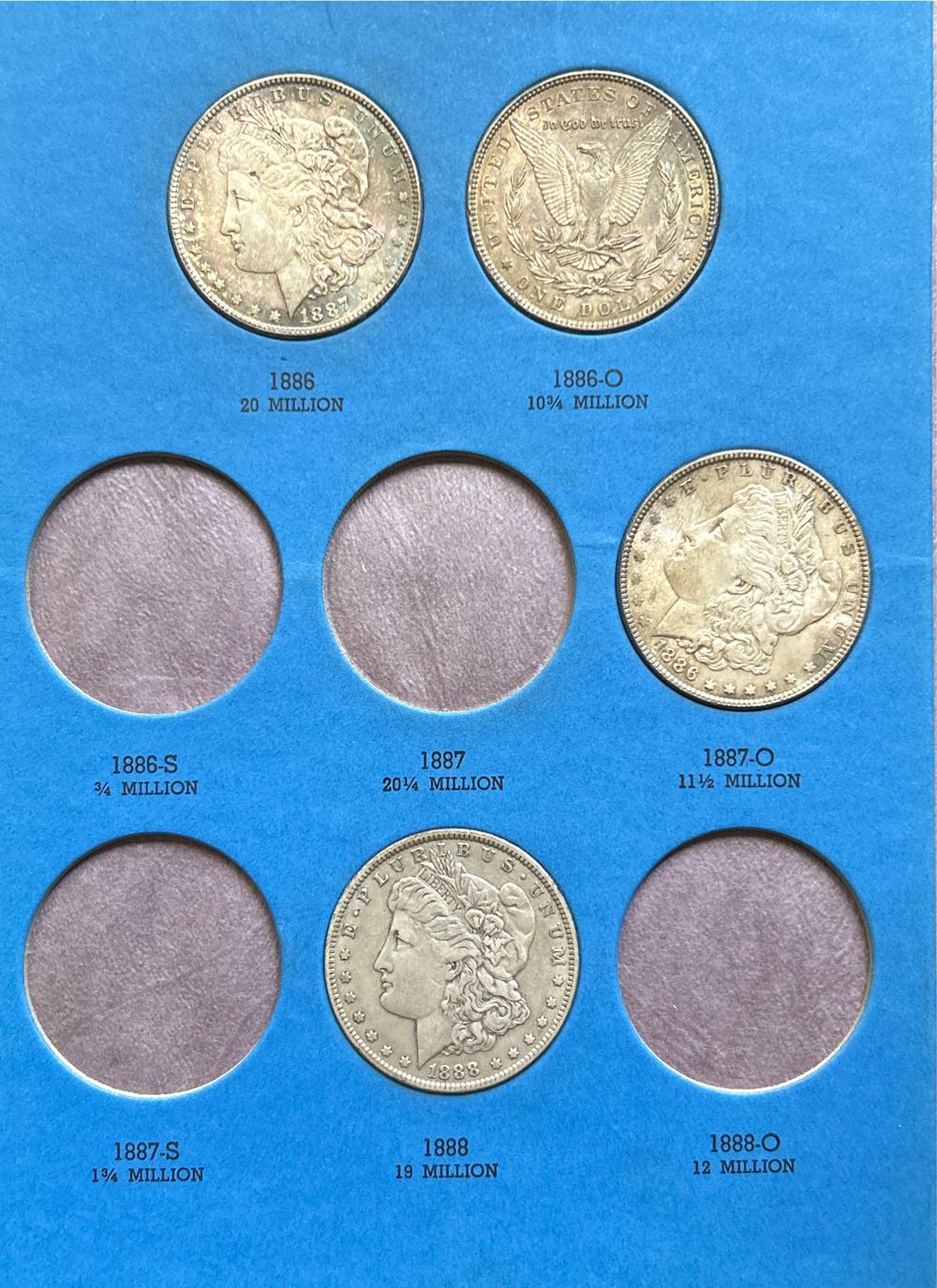 Morgan Dollars 1884 - 1890  coin collectible - Main Image 3