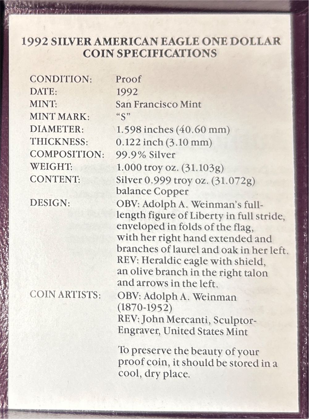 1988 Silver American Eagle  coin collectible - Main Image 4