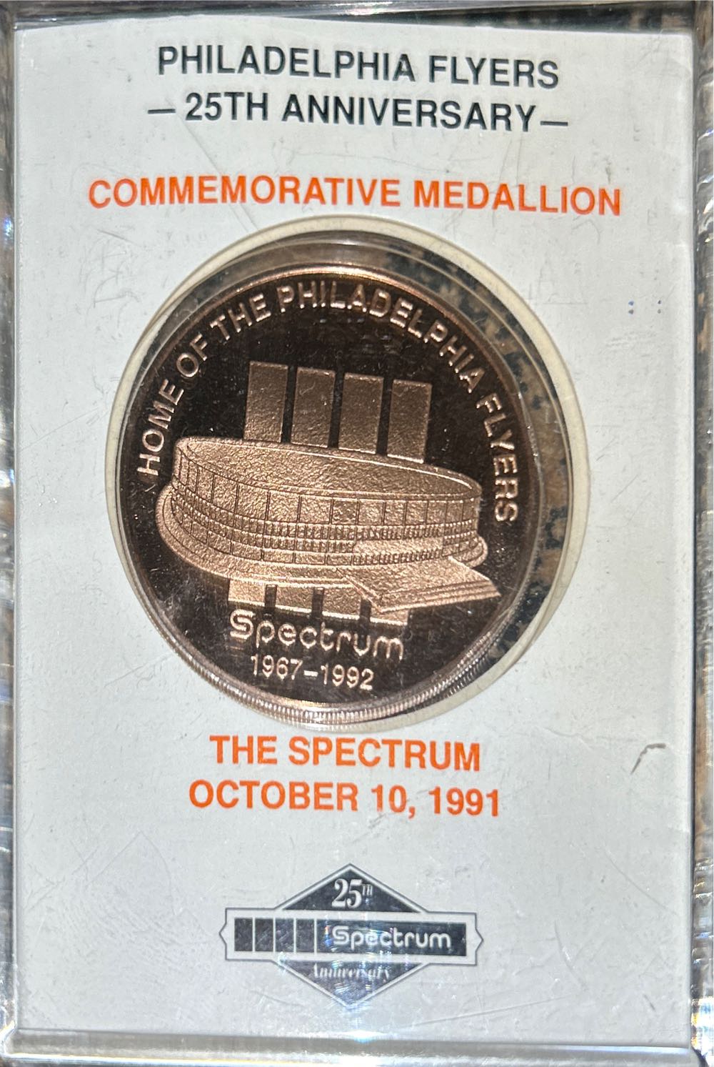 25TH ANNIVERSARY PHILADELPHIA FLYERS OFFICIAL COMMEMORATIVE MEDALLION  coin collectible - Main Image 2