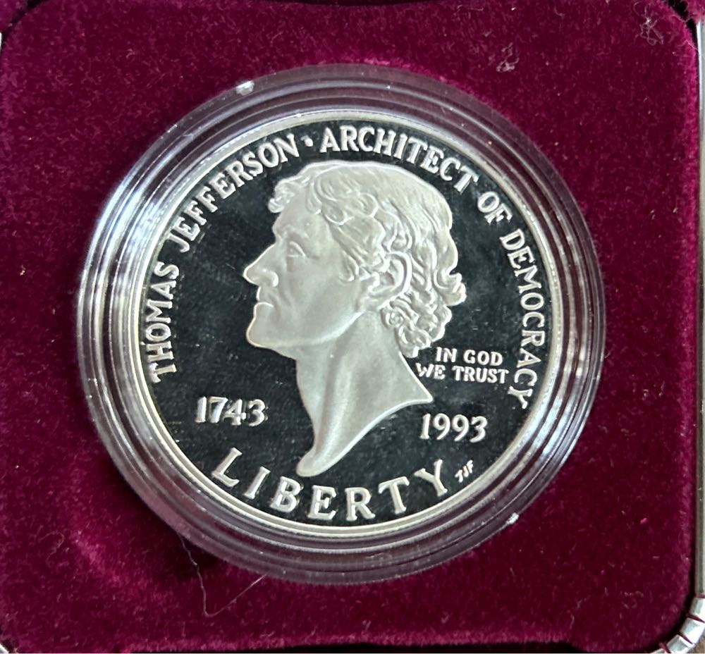 1993 Thomas Jefferson 250th Anniversary  coin collectible - Main Image 2