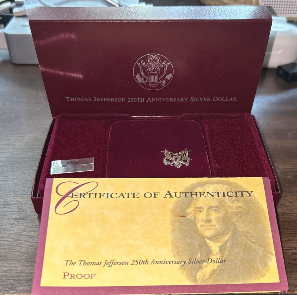 1993 Thomas Jefferson 250th Anniversary  coin collectible - Main Image 4