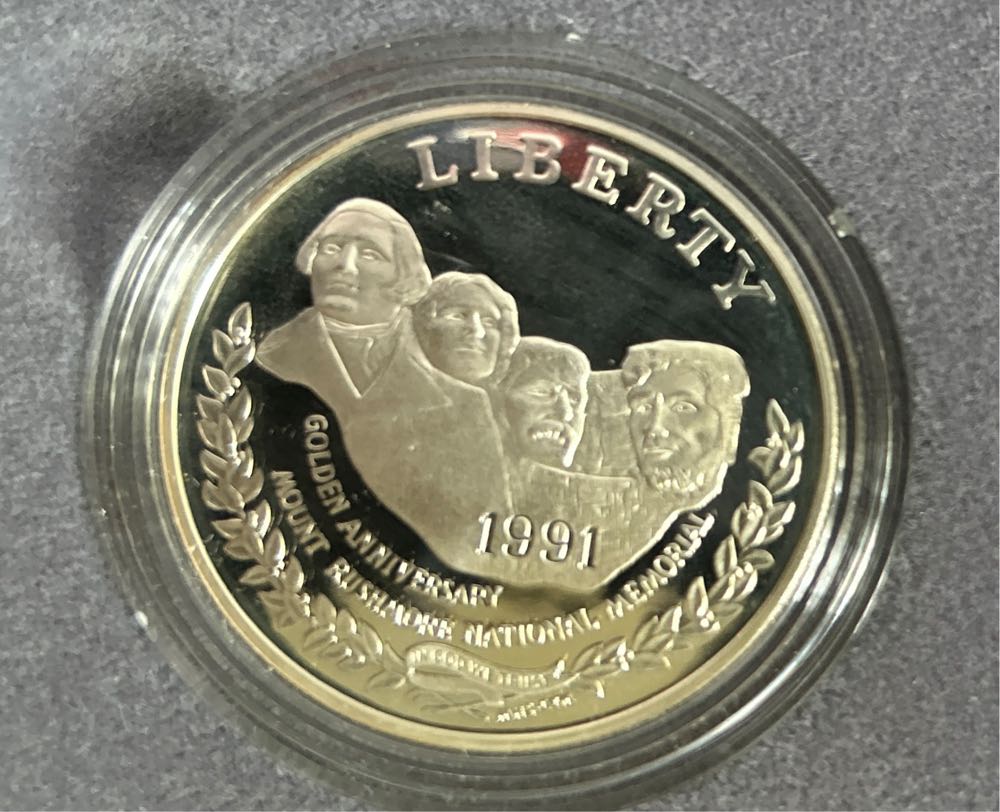 1991 Mount Rushmore Anniversary Proof Pair coin collectible - Main Image 2