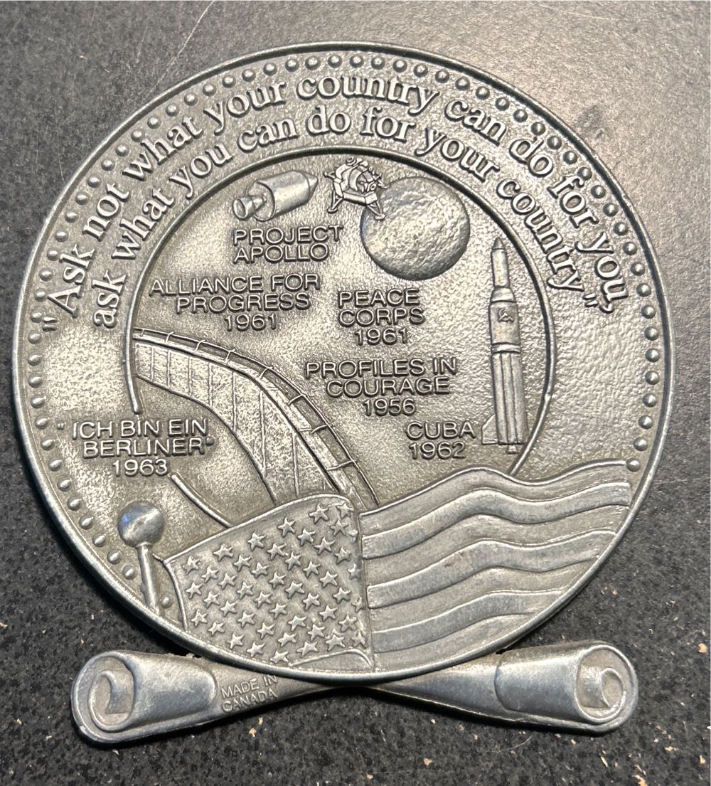 John F. Kennedy Pewter Commemorative Medallion  coin collectible - Main Image 2