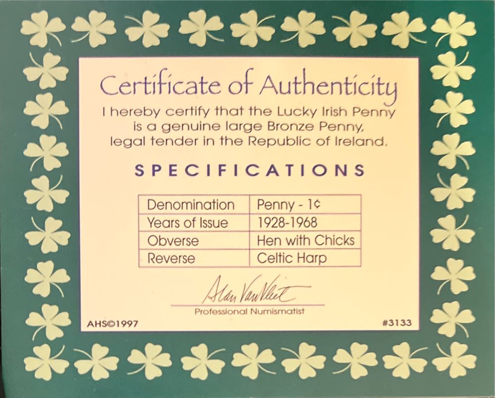 Lucky Irish Penny 1968 1 Pingin  coin collectible - Main Image 2