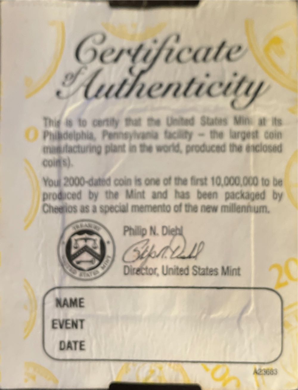 Cheerios 2000 Penny  coin collectible - Main Image 2