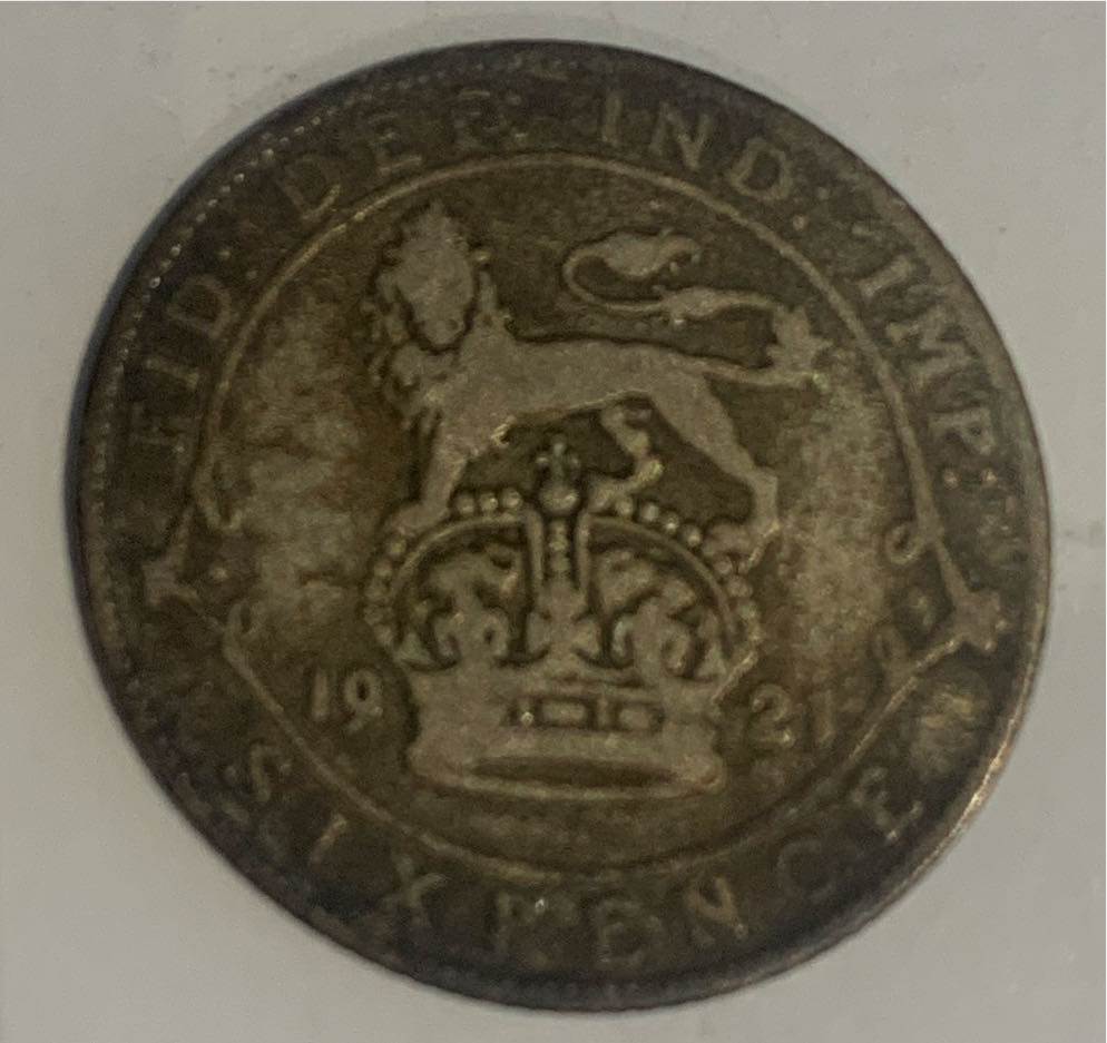 George V - 1921 - Six Pence  coin collectible - Main Image 2