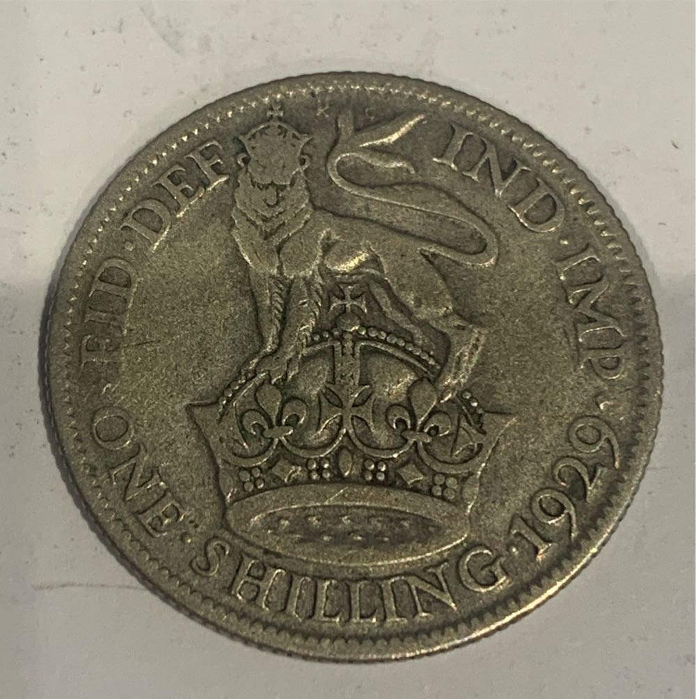 George V - 1929 - One Shilling  coin collectible - Main Image 2