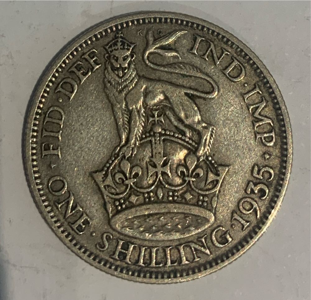 George V - 1935 - One Shilling  coin collectible - Main Image 2