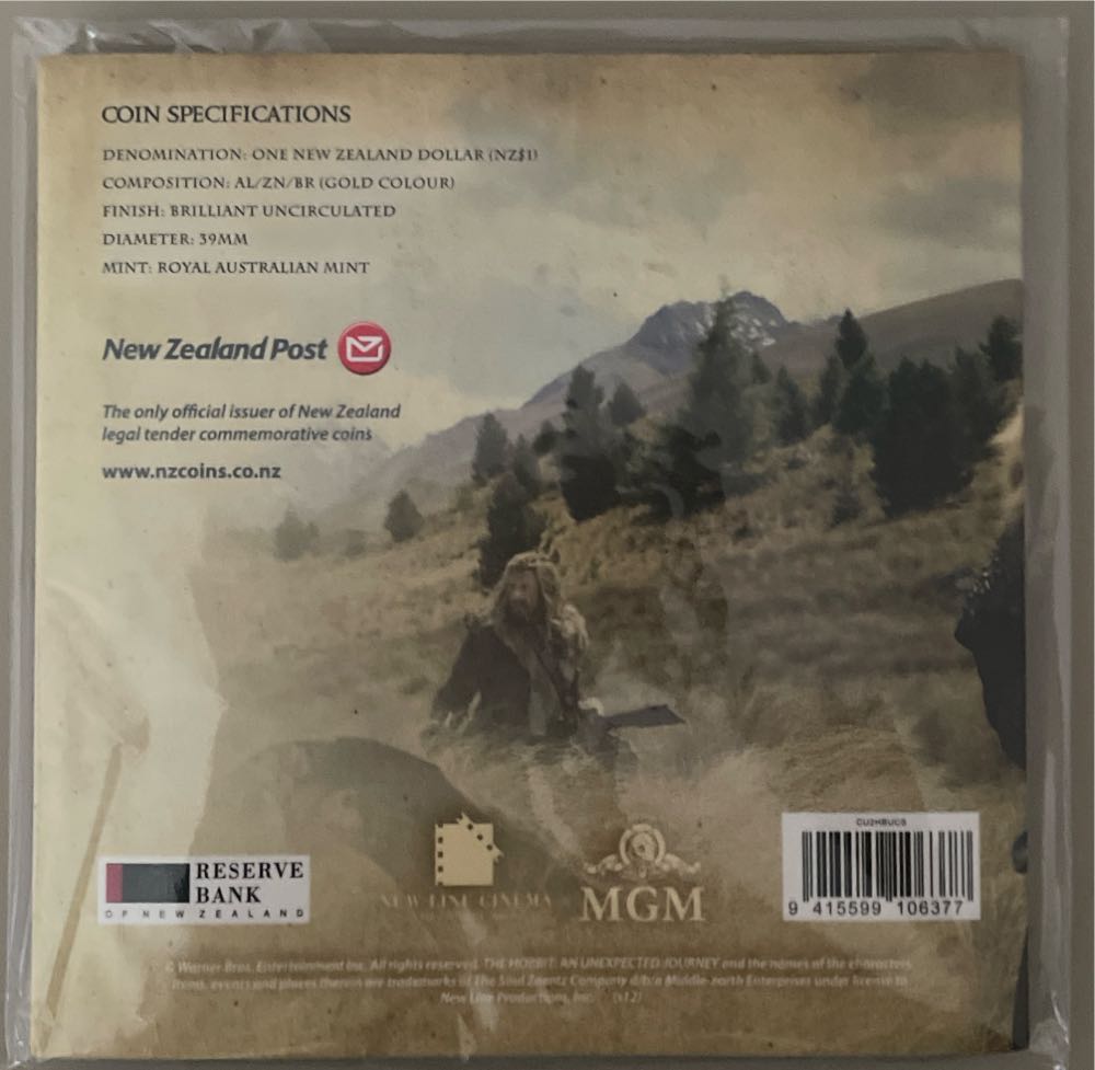 Set Of 3 New Zealand The Hobbit An Unexpected Journey Rare  coin collectible [Barcode 9415599106377] - Main Image 2