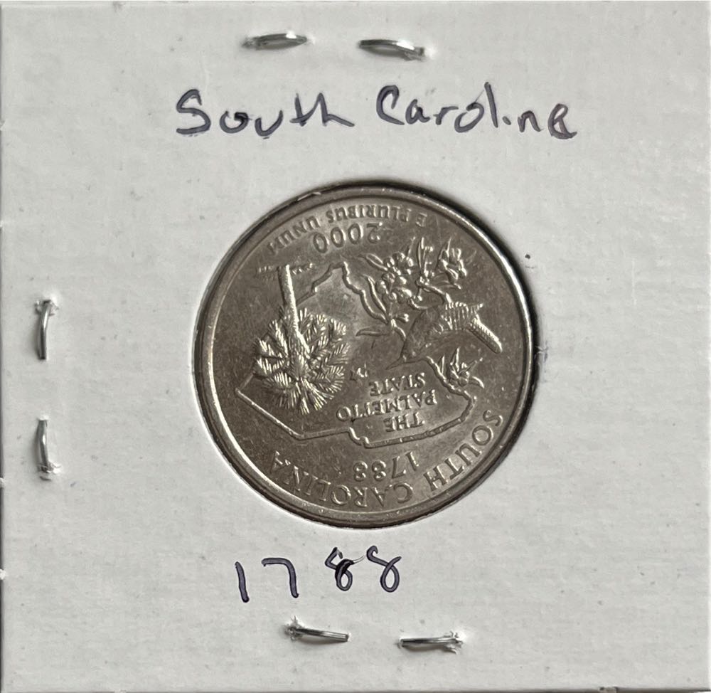 American 2000 P South Carolina (1788) State 25 Cent Washington Quarter  coin collectible - Main Image 2