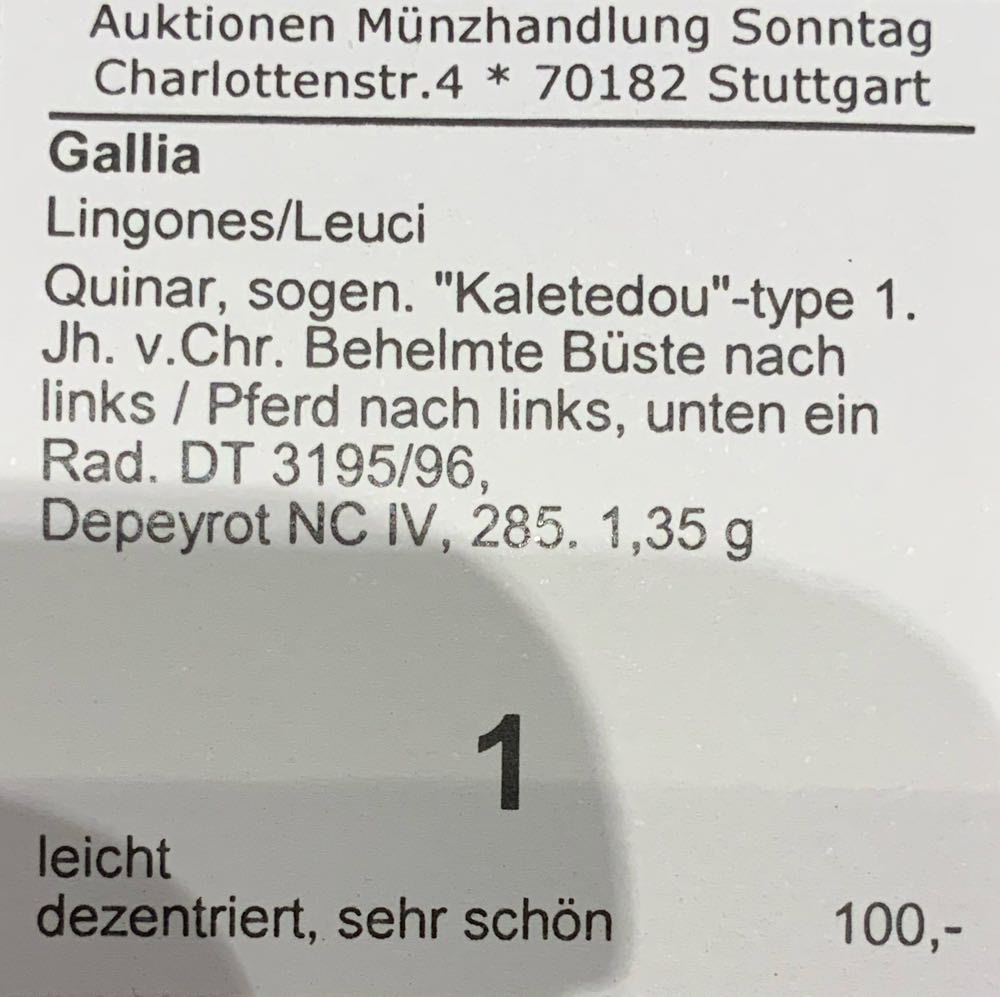 Lingones/Leuci. Quinar Kaletedou-Typ  coin collectible - Main Image 3