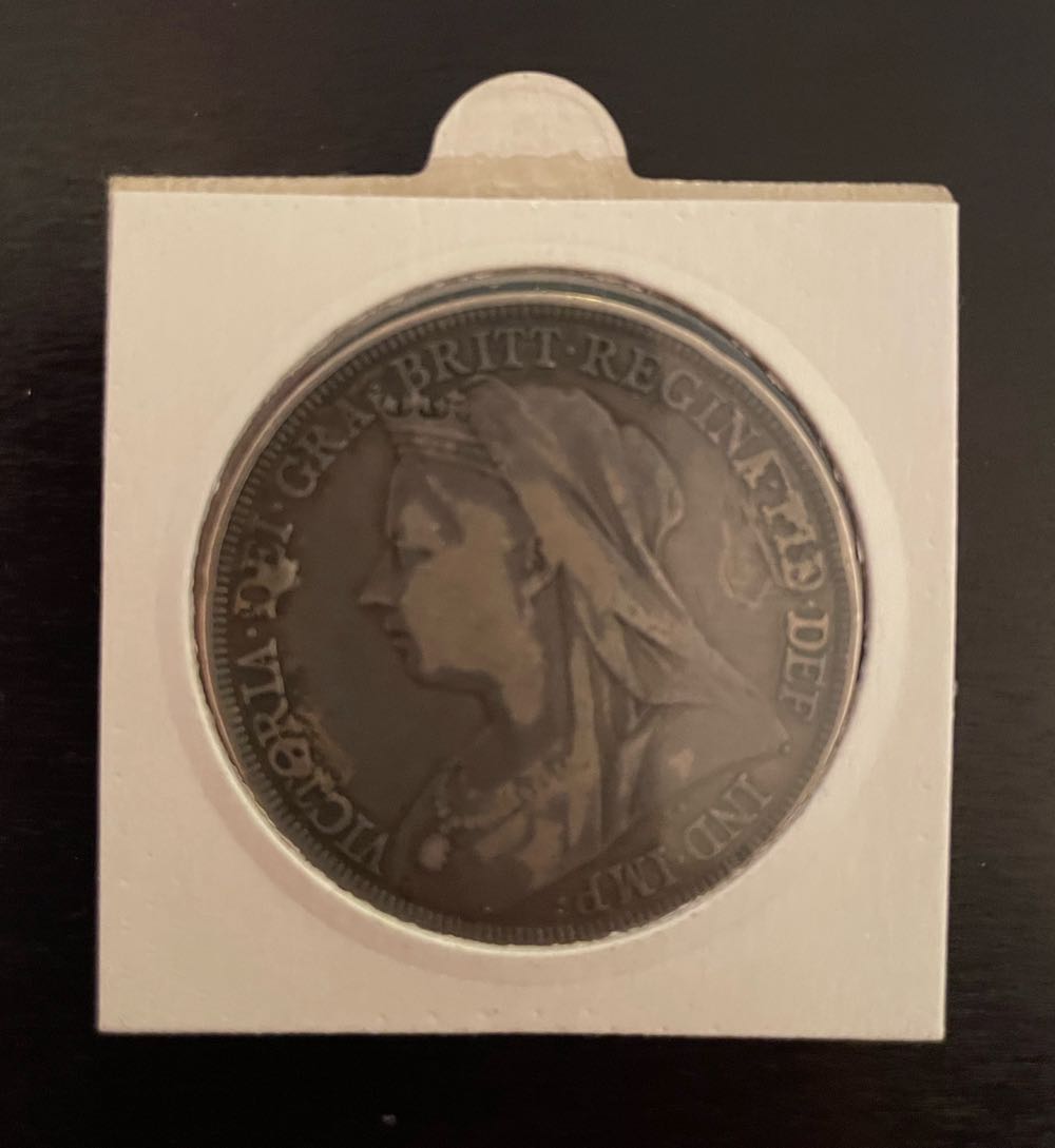 1896 Queen Victoria Silver Crown  coin collectible - Main Image 2
