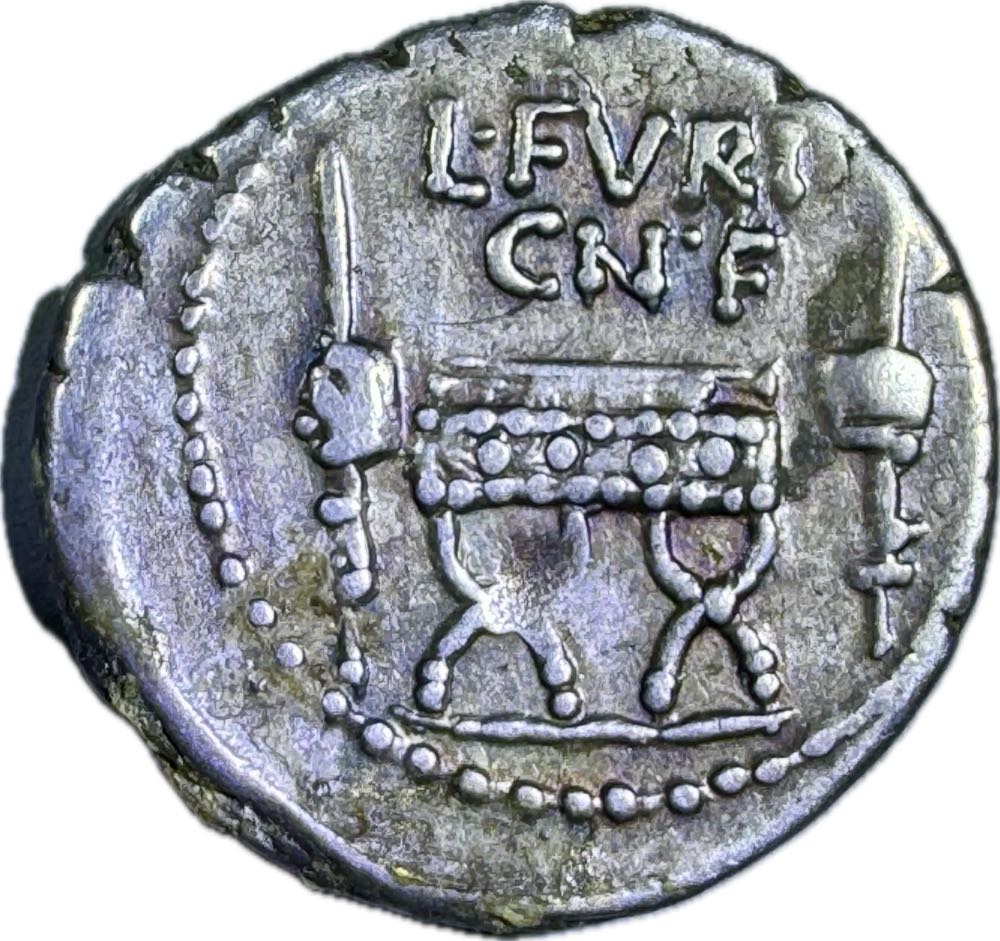 L. Furius Cn.f. Brocchus, 63 BC. Denarius  coin collectible - Main Image 2