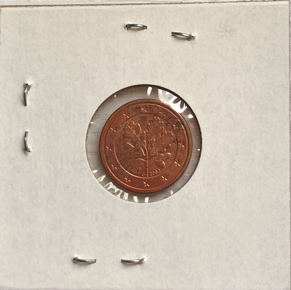 German 2002 J 1 Euro Cent  coin collectible - Main Image 2
