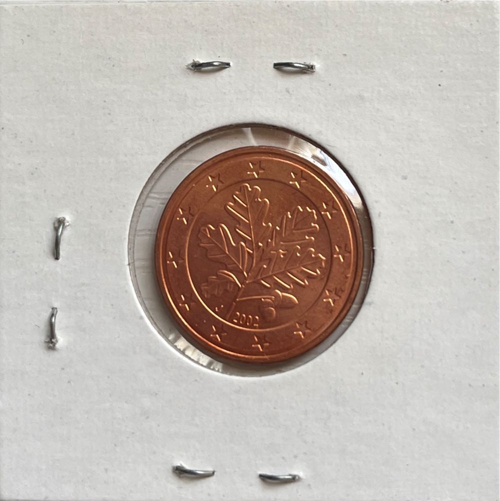 German 2002 J 5 Euro Cent  coin collectible - Main Image 2