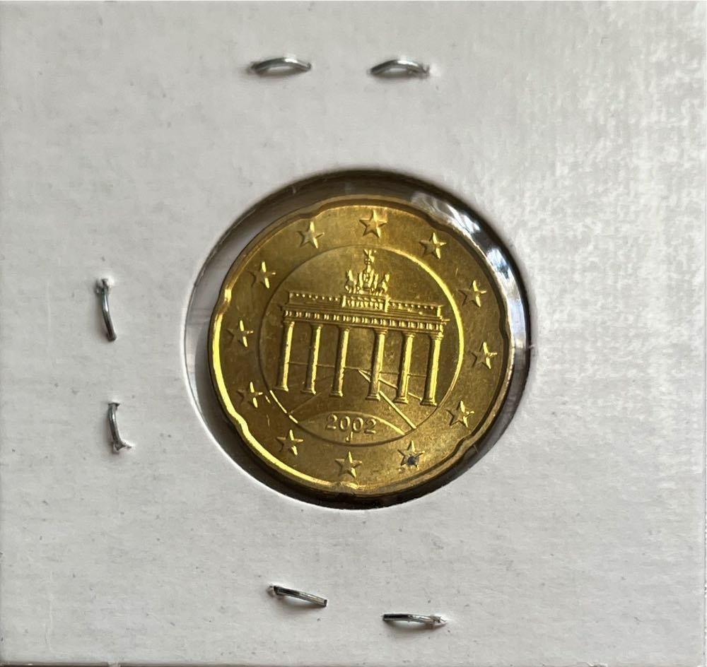 German 2002 J 20 Euro Cent (1st Map)  coin collectible - Main Image 2